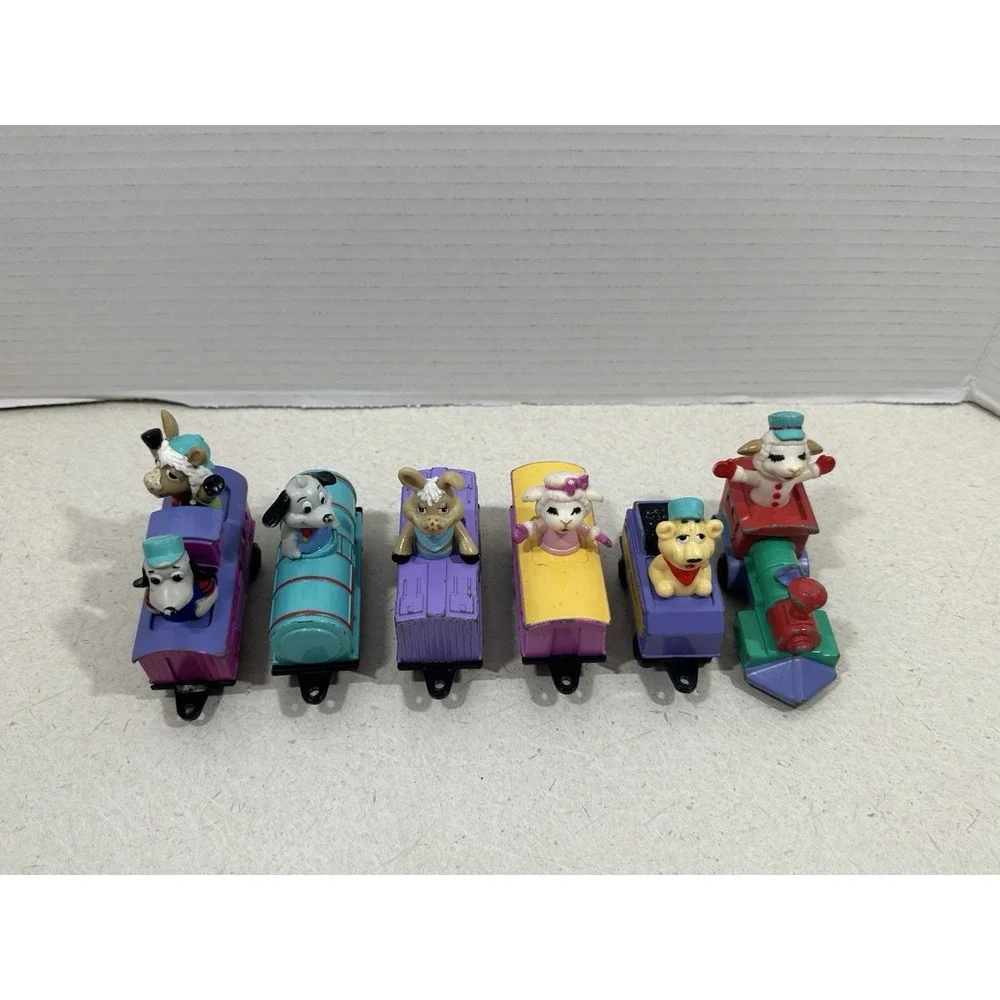 Vintage 1994 ERTL Shari Lewis Lamb Chop Toy Kids Train Set Diecast 6 Car Set